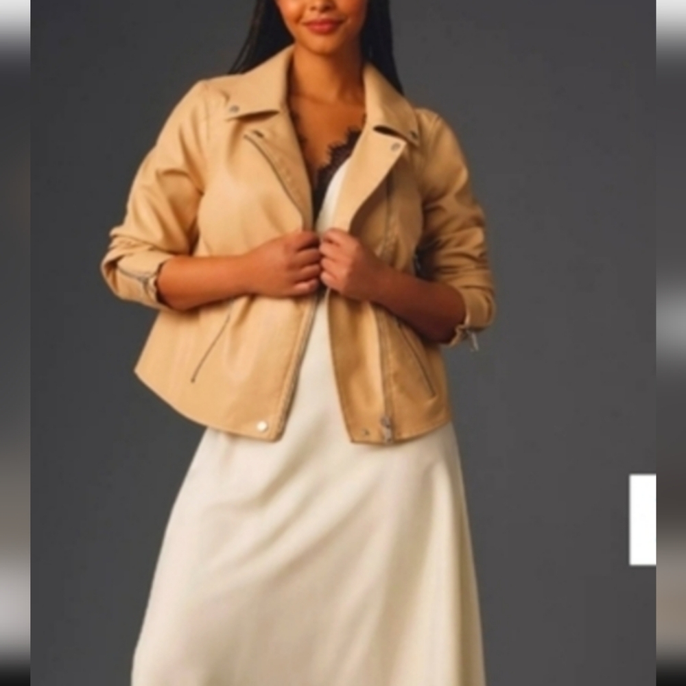 Anthropology faux leather moto Jacket SOLD OUT ONLINE.Great Fall/sping - Picture 4 of 13